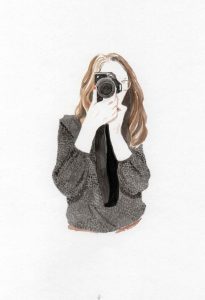 Autoportrait Emma BURR, aquarelle, 2020 Crédit photo : E. BURR © Emma BURR